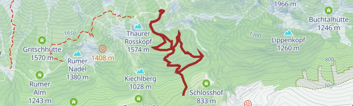 Route map: Vom Schlosshof auf die Thaurer Alm